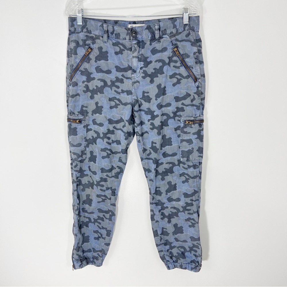 Madewell Blue Camouflage Zip Cargo Pants Size 28